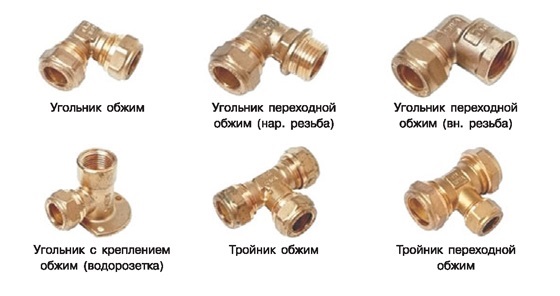 Компрессионные латунные фитинги для медных труб